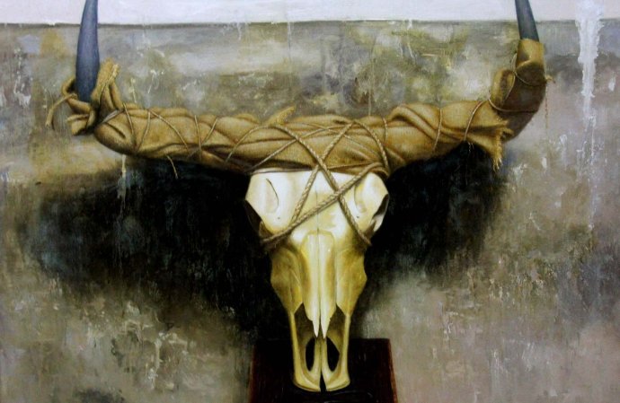 室内风水牛头骨